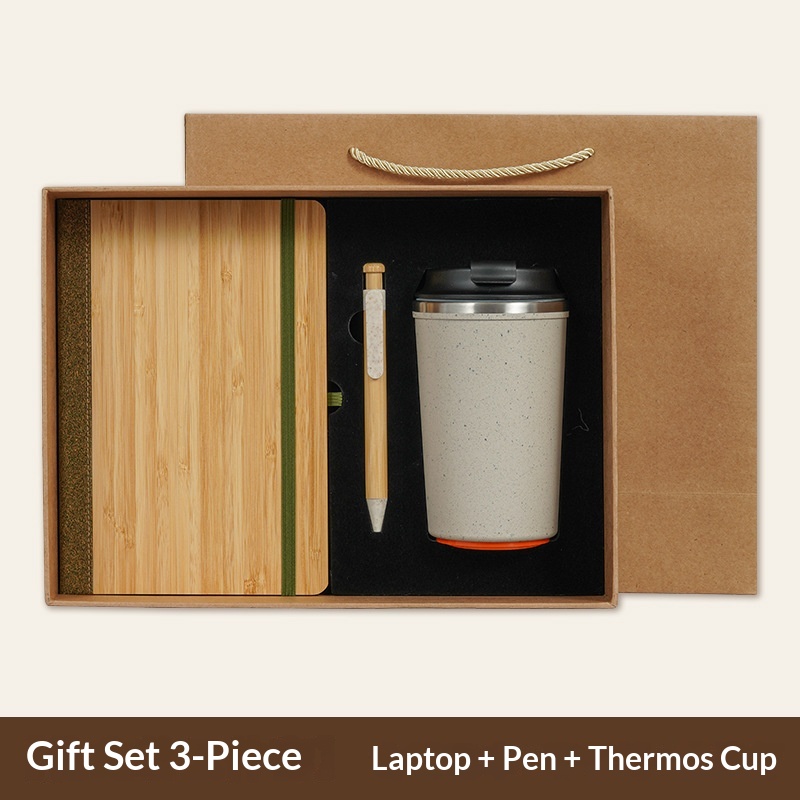 Exclusive Custom Logo 3pcs Leather Notebook Metal Pen Water Flask Executive Set for High School Graduates Luxury Gift Box Set