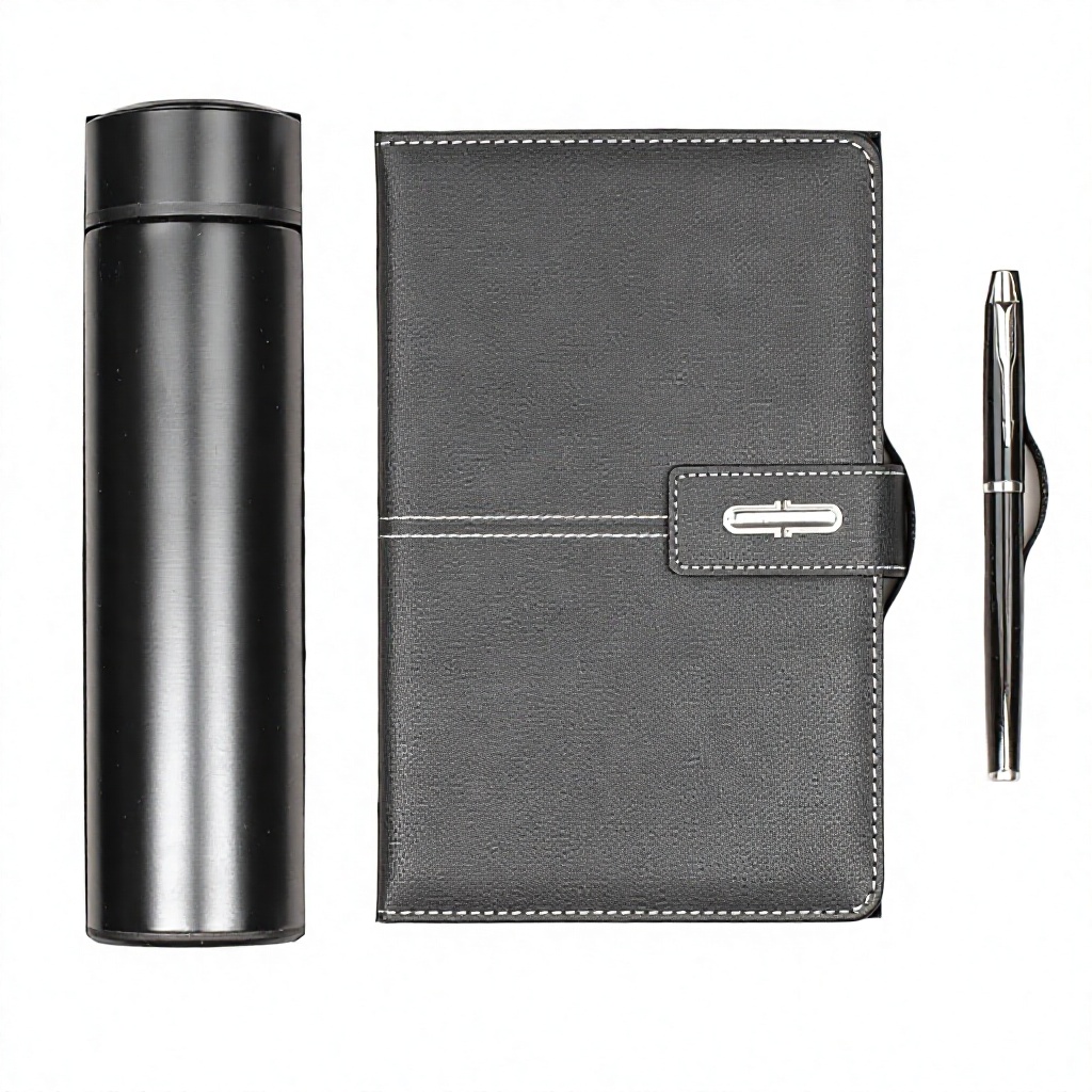 Stylish Personalized 3-in-1 Executive Notebook Pen Drinking WaterBottle Set for Client Promotional Gift Executive Gift Set
