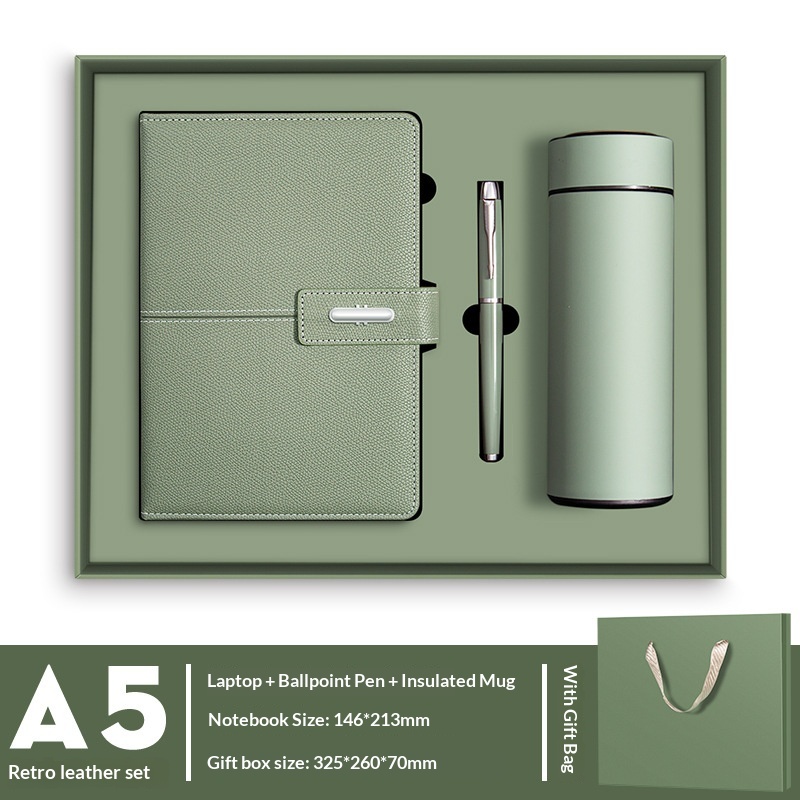 Promotional Business Gift Set Luxury PU Leather A5 Notebook Pen Executive Kits Silk Screen Printed Custom Corporate Gift