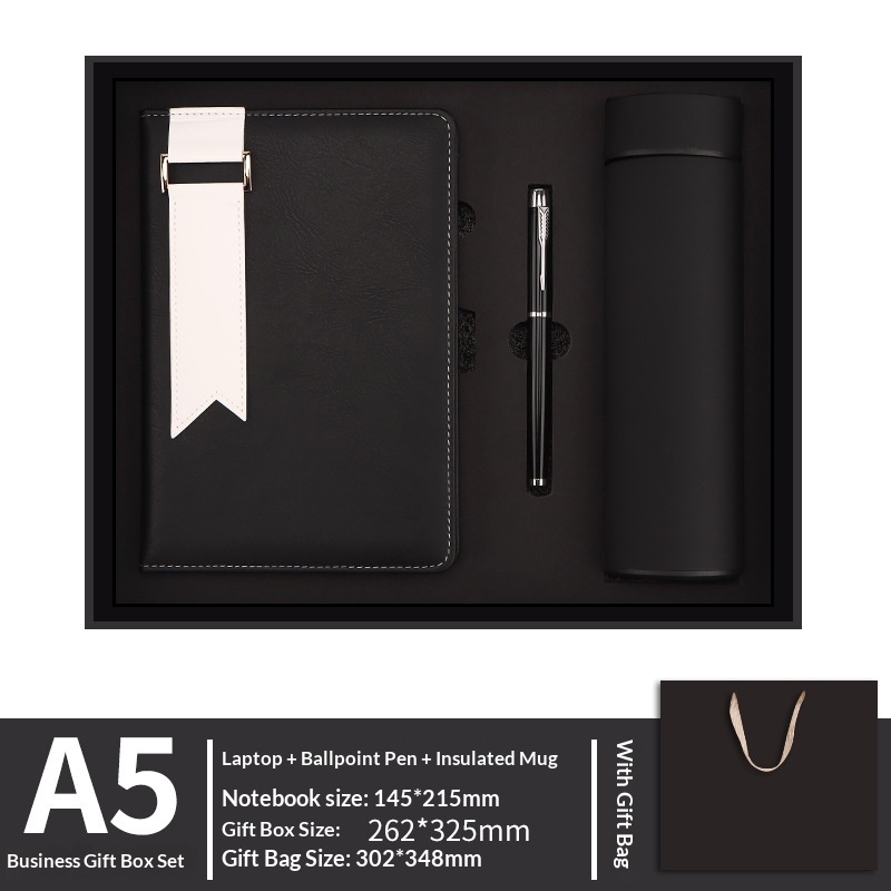 Eco-Friendly Custom Logo 3pcs Modern Notebook Pen Sports Vacuum Water Bottle Set for Wedding Guest Souvenirs Executive Gift Set