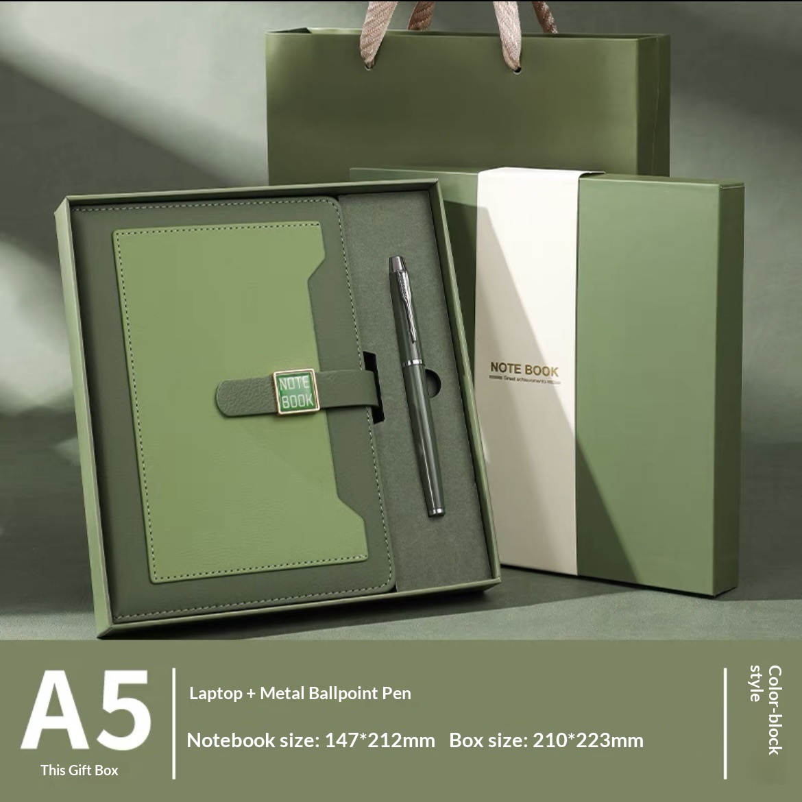 Luxury Personalized 2-in-1 Classic Notebook Pen Set for Wedding Guest Souvenirs Executive Gitt Set