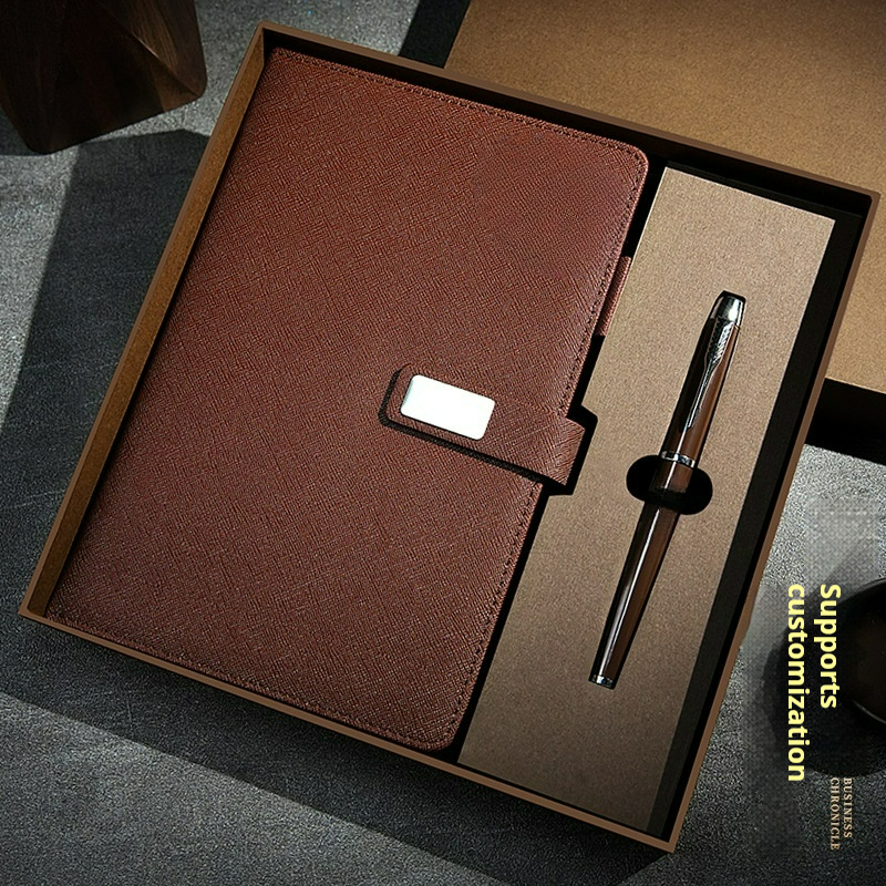 Sophisticated Custom Logo 2-in-1 Custom Notebook Ballpoint PenVacuum Set for High School Graduates Business Gift Set