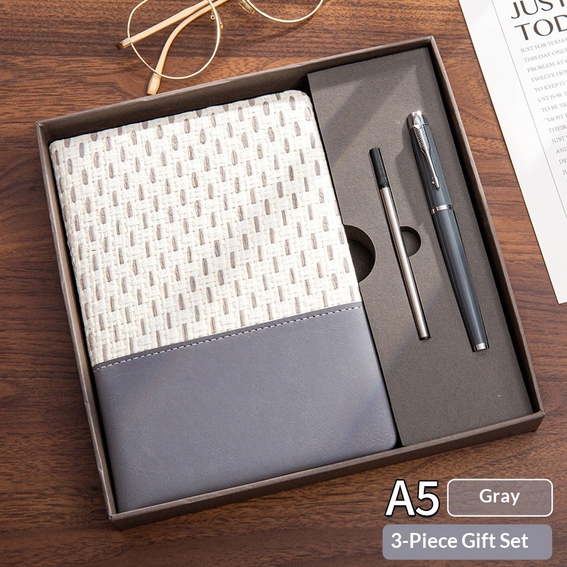 Deluxe Personalized 3pcs Premium Notebook Pen Set for Meeting Event Giveaways ExecutiveMift Set