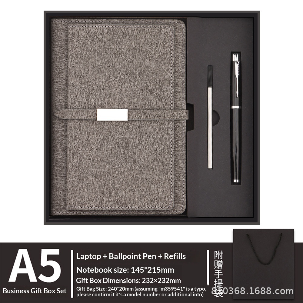 Luxury Personalized  Pu Leather A5 Notebook with Pen Gift Set for Office Welcome Package Promotional Gift Set