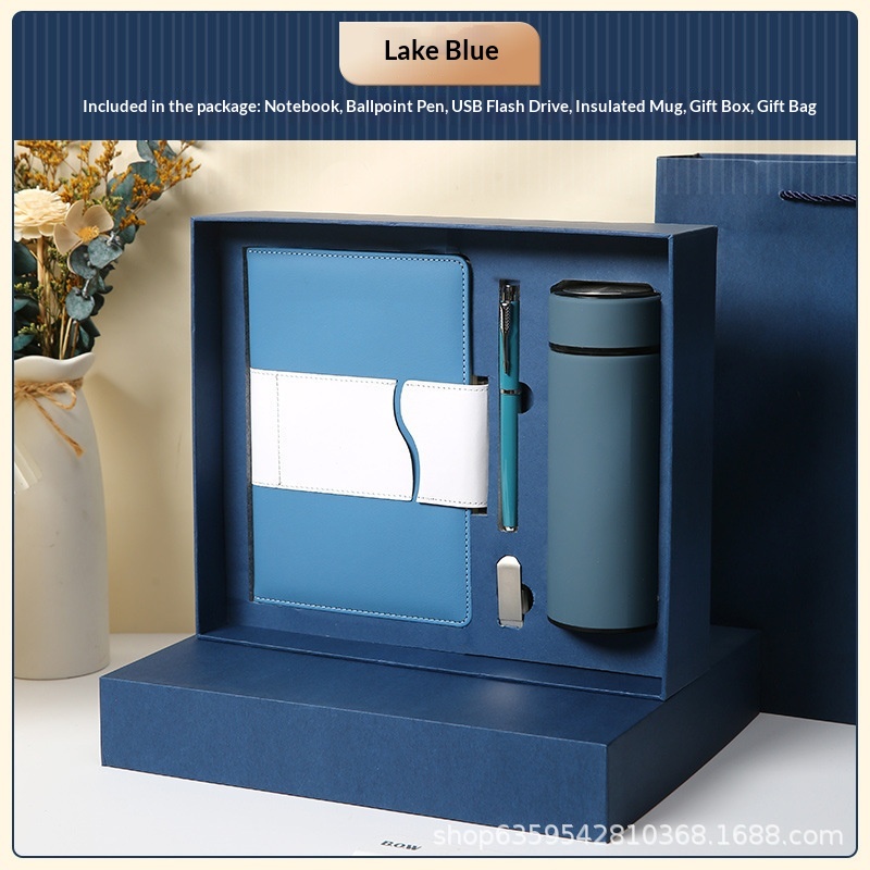 Premium Wholesale Custom 4-in-1 Notebook Pen Water Bottle Flash Drive Set for Office Welcome Package Executive Gift Set