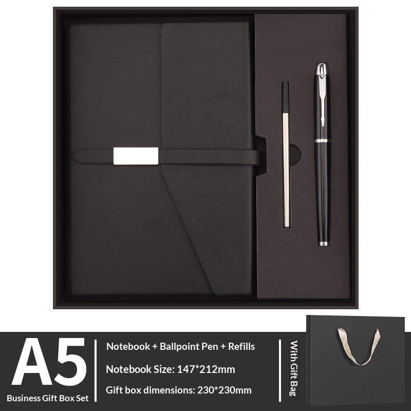 Classic Custom Logo Luxury Notebook Pen Refill Set for Office Welcome Package Business Gift Set