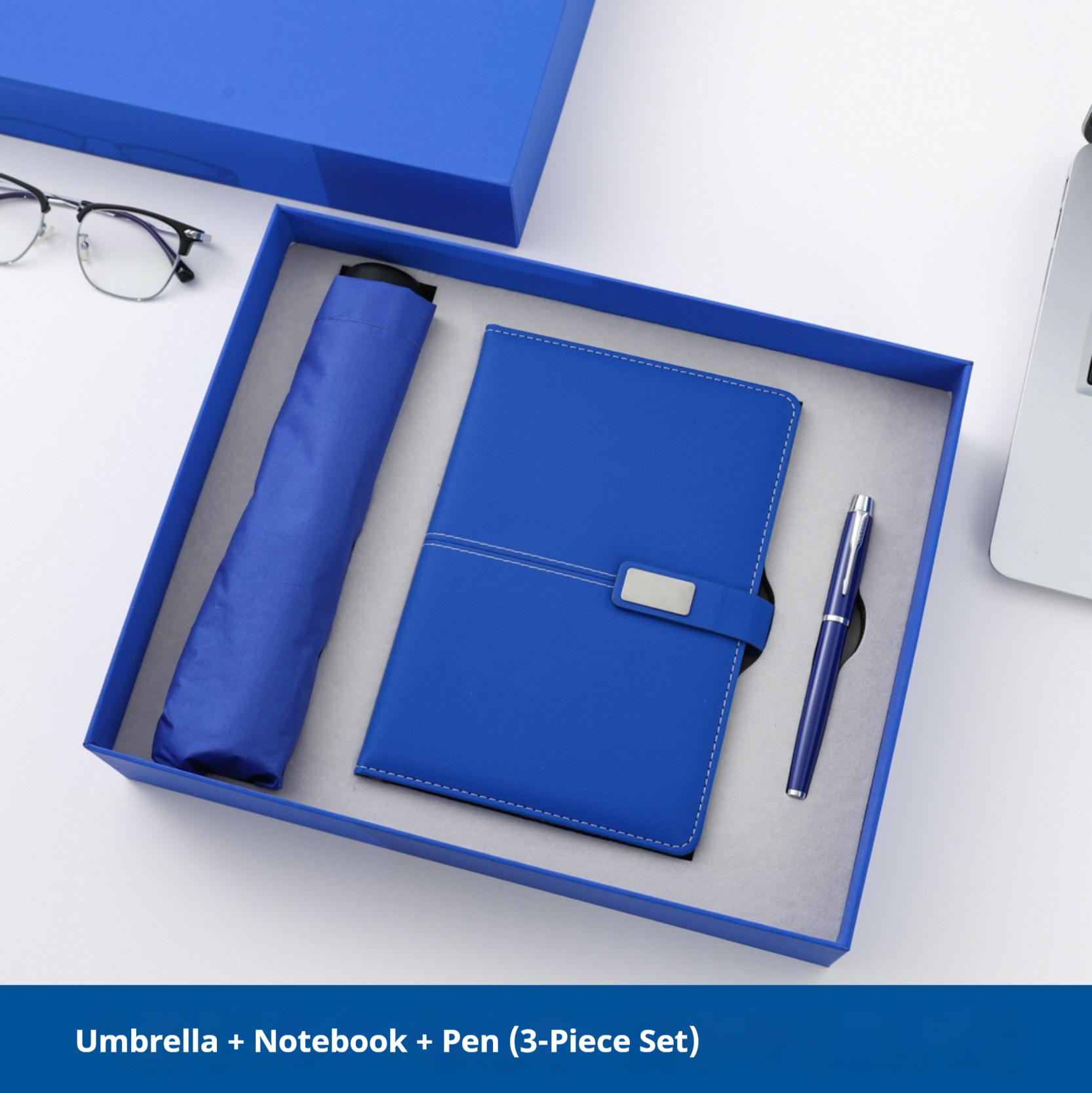 Luxury Personalized 3pcs Elegant Notebook Rollerball Pen Umbrella Set for Corporate Staff on Boarding Corporate Gift Set