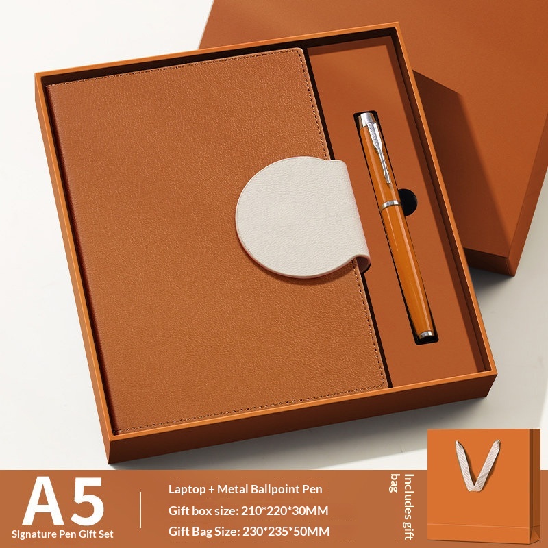 Chic Personalized 5pcs Pu Leather Notebook with Pen Gift Set for Corporate Staff Onboarding Business Gift Set