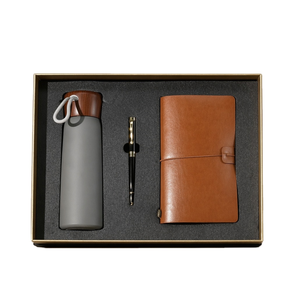 Business Gift Set with Travel Mug, Notebook, USB Drive, Umbrella and Power Bank - Perfect for Giving As a Gift.