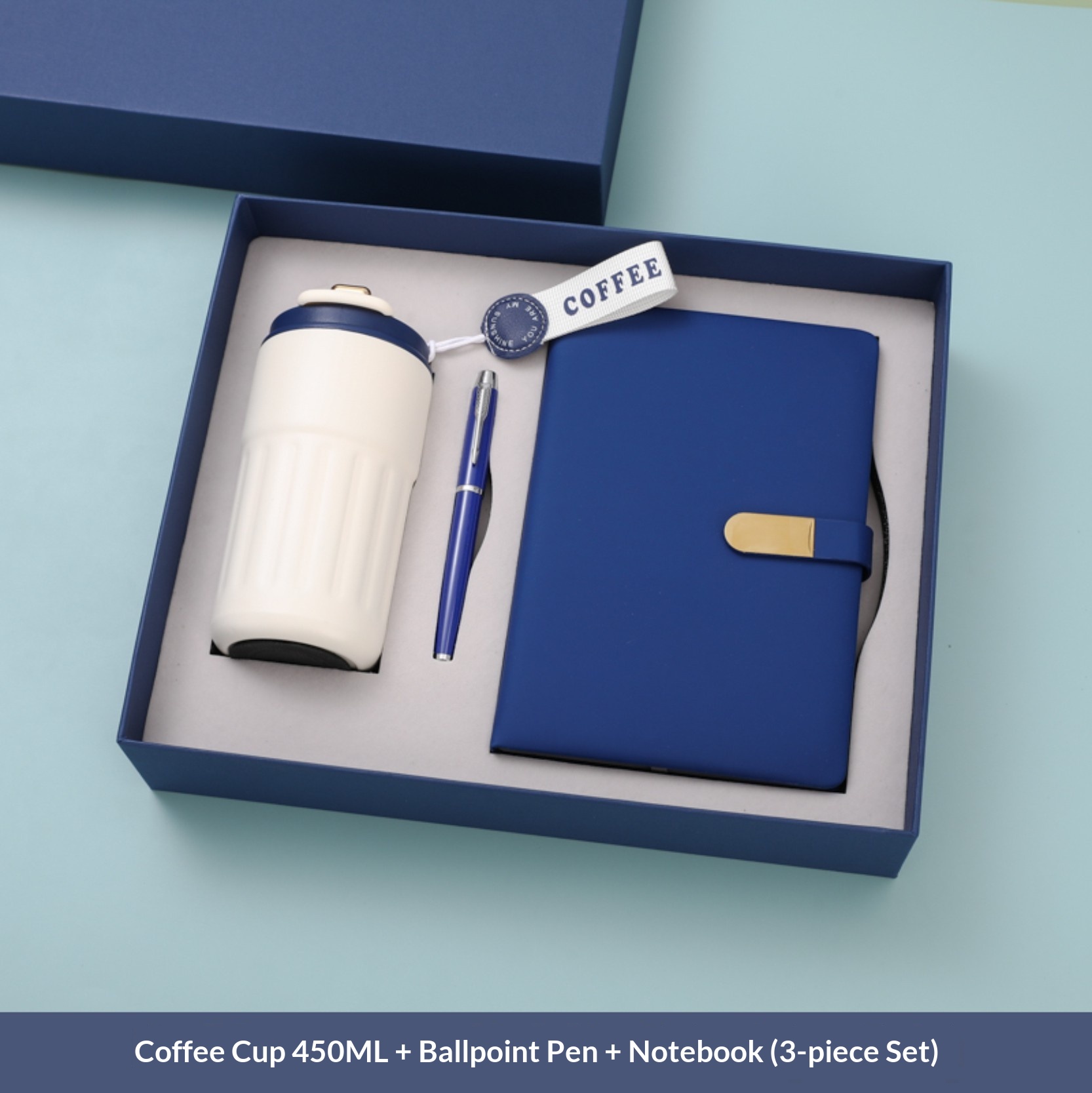 Custom Logo 4pcs Notebook Pen Vacuum Flask and Pen Refill Gift Set for Wedding Guest SouvenirsBusiness Gift Set