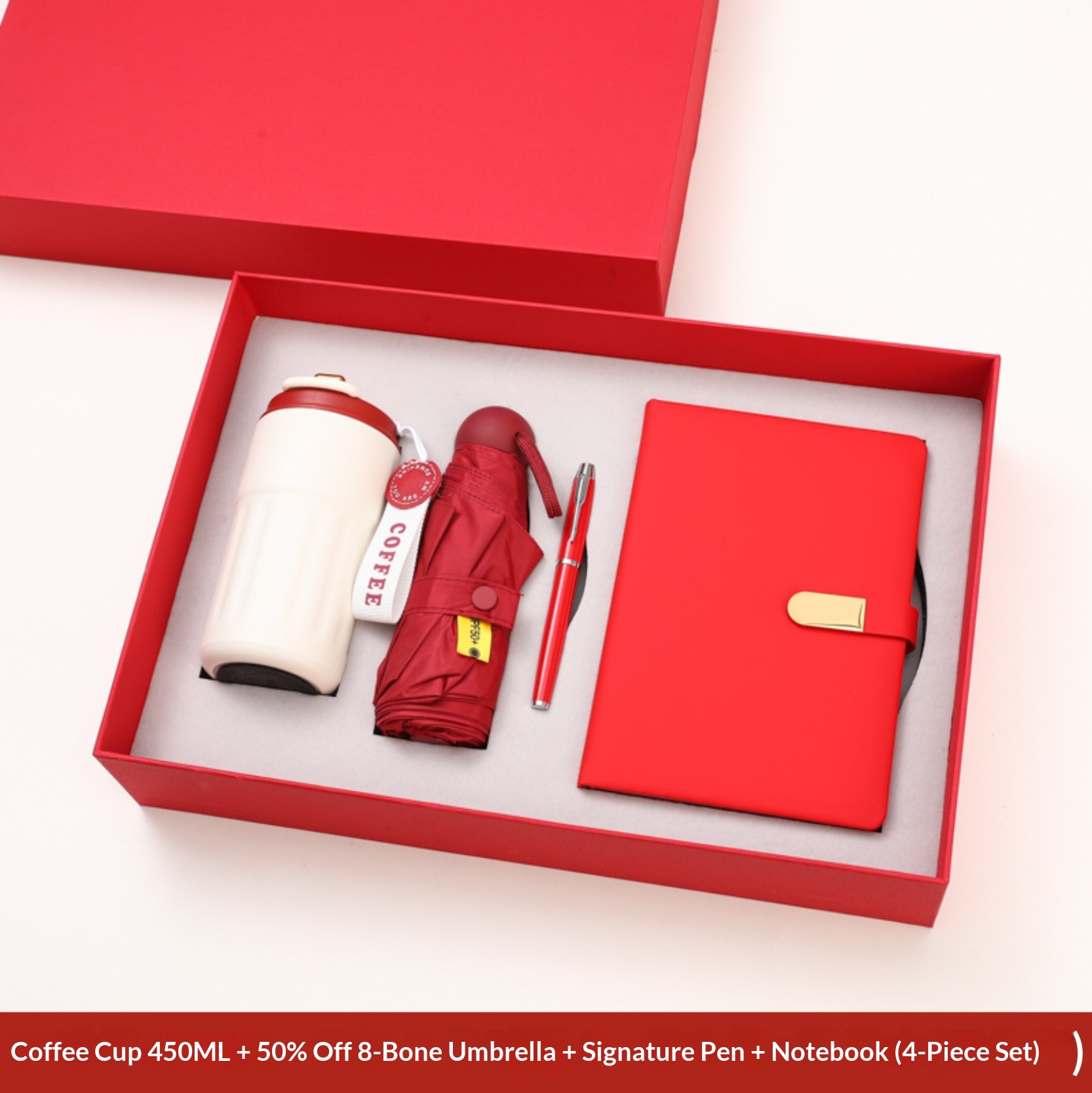 Financial Meeting Gift Personalized Notebook Pen Vacuum Flask Umbrella Set Corporate Business Gift Set