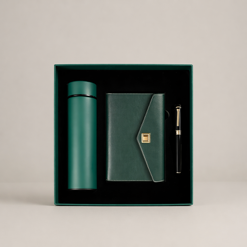 All Purpose Multi-functional Stationery Gift Set for Corporate Office Use with Notebook Pen and Water Cup