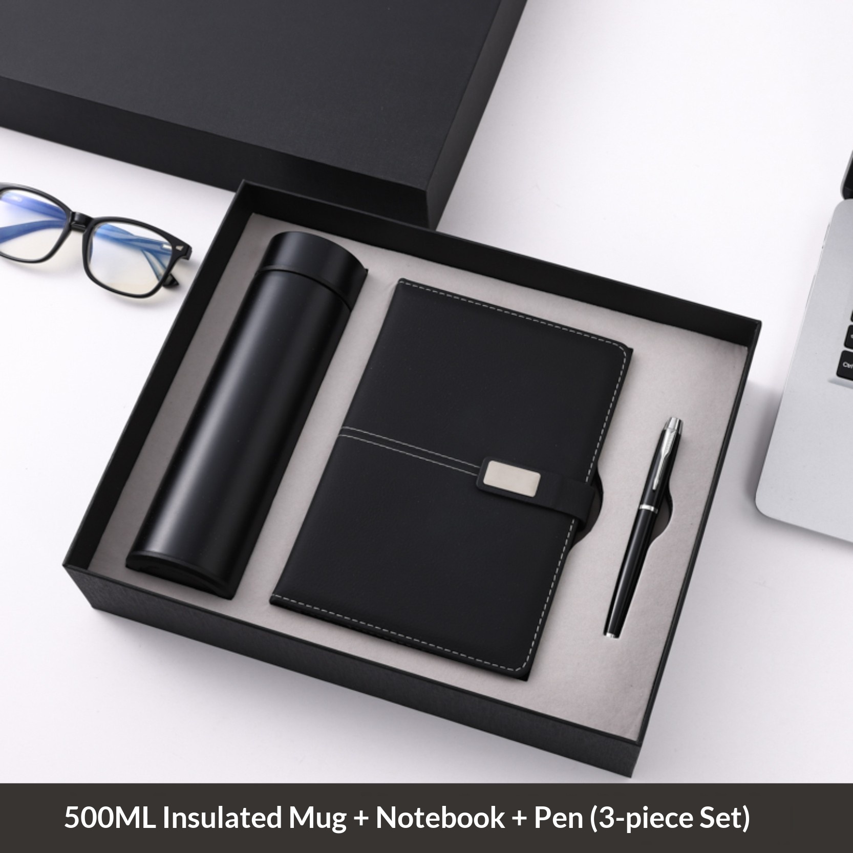 Business Wedding Souvenir Personalized Notebook Pen Vacuum Flask Set Conference Business Gift Set