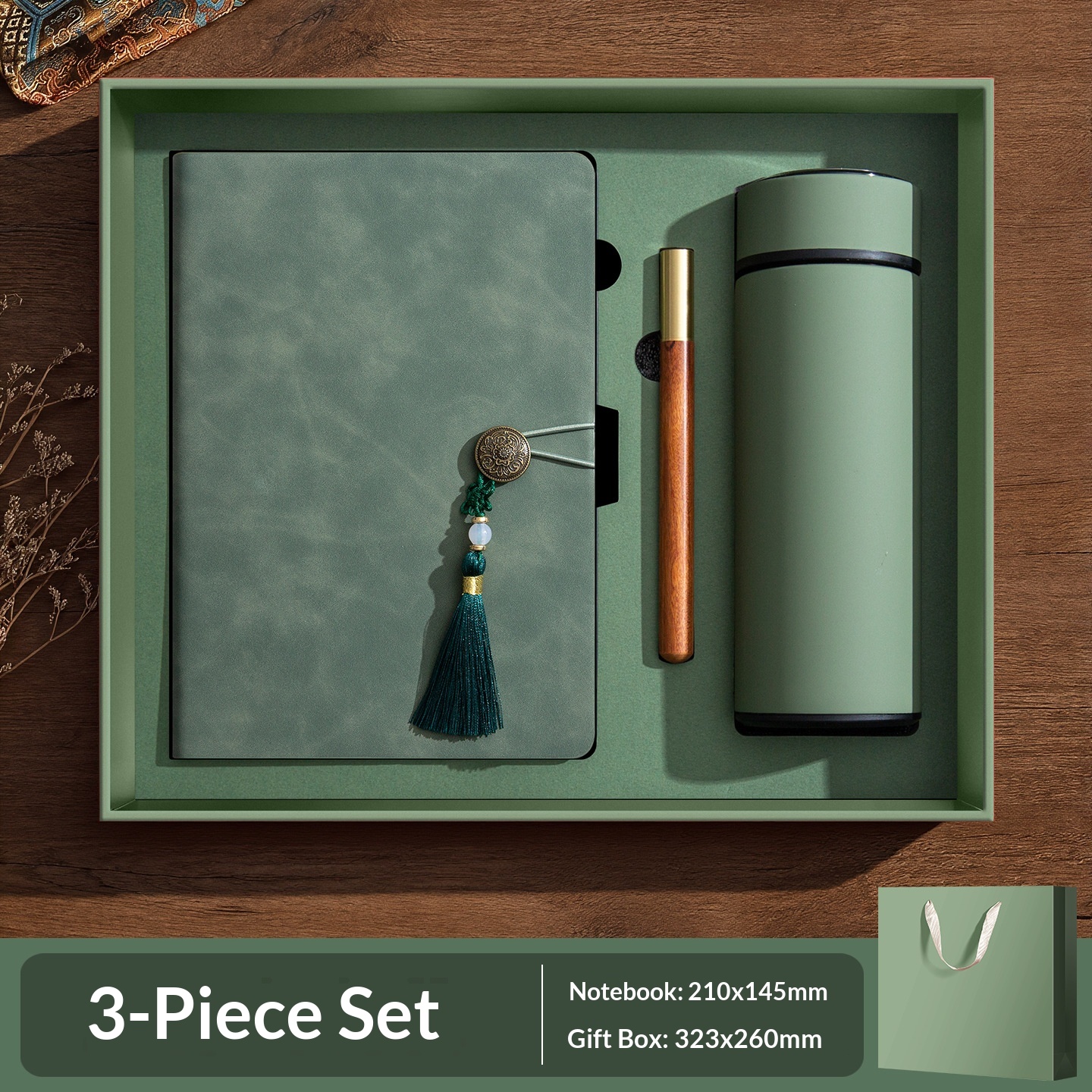Special Souvenir Gift Item Meeting Commemorative Gift Set Notebook Pen Flask  with Custom Logo Promotional Business Gifts