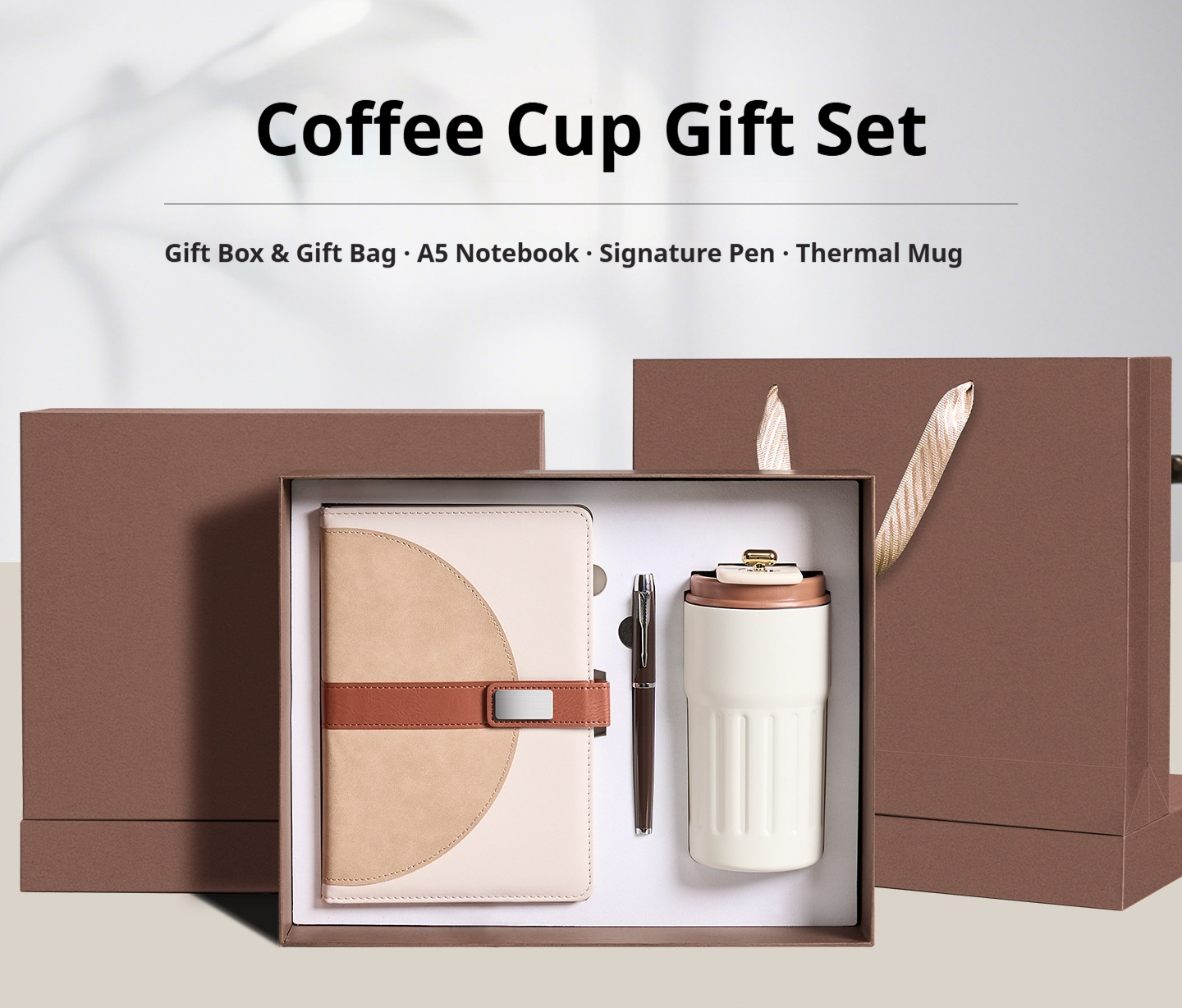 Exclusive Custom Logo 3pcs Modern Notebook with Pen Bottle Set for Company Annual Party Gift Promotional Gift Set