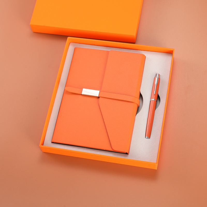 Corporate Custom Logo 2-in-1 Leather Notebook with Pen Office Set for Executive Business Gift Promotional Gift Set