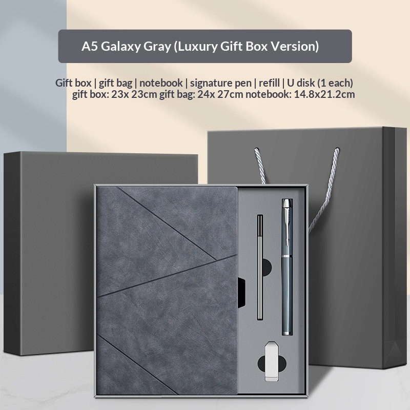 Business VIP Souvenir Personalized Notebook Pen USB Flash Drive Set Conference Business Gift Set