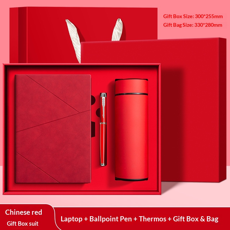 Special Souvenir Gift Items Celebration Commemorative Gift Set Notebook Pen Flask with Custom Logo  Promotional Business Gifts