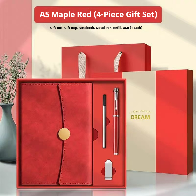 Stylish Personalized 4-in-1 Classic Notebook Pen Pen Refill Usb Set for Executive Business Gift Luxury Gift Box Set