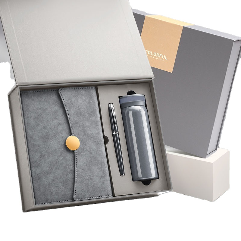 Corporate Personalized 3pcs Modern Notebook Pen Sports VacuumWater Bottle Set for Employee Appreciation Luxury Gift Box Set