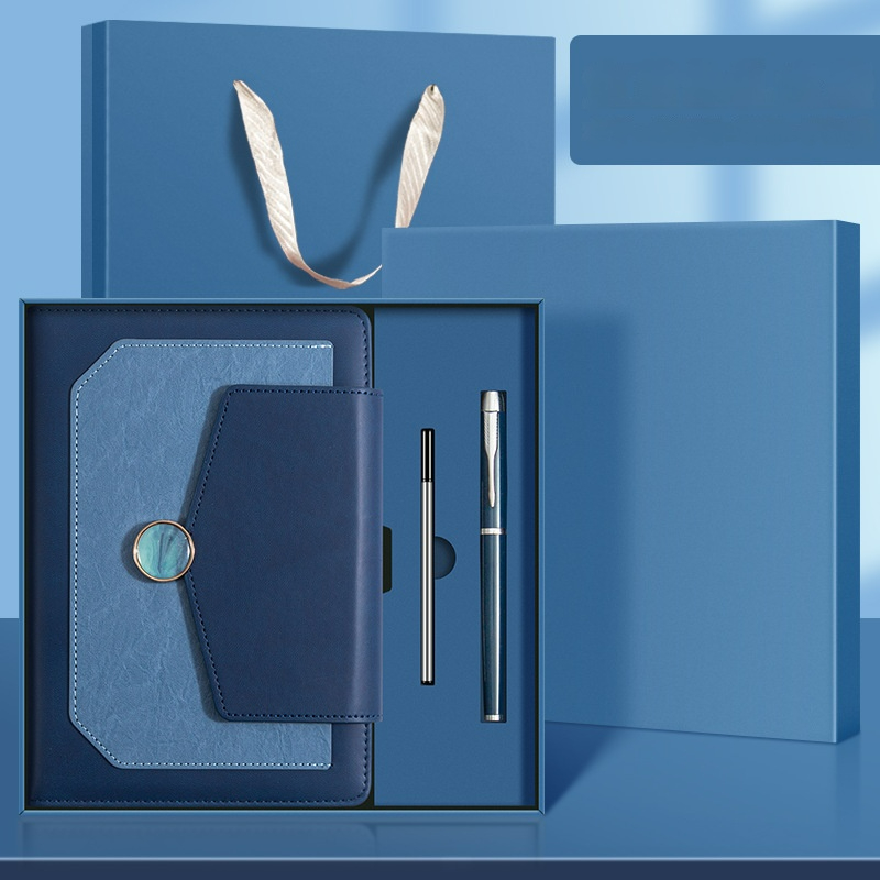 Custom Logo 3-in-1 Premium Notebook with Pen and Pen Refill for Client Promotional Gift Luxury Gift Box Set