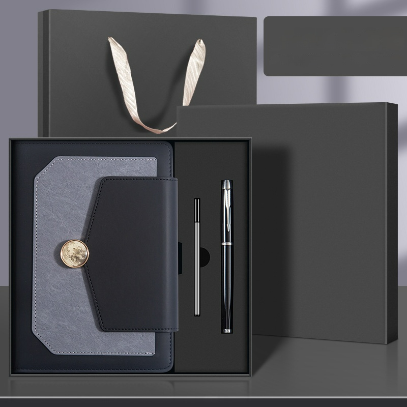 Modern Custom Logo Luxury Notebook with Pen and Pen Refill Set for Employee Appreciation and Customer Promotion Gift Box Set