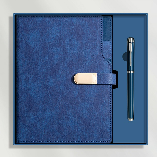 Luxury Custom Logo 2-in-1 Notebook with Pen Set for Birthday Party Favors and Meeting Event Giveaways or Business Gift Set