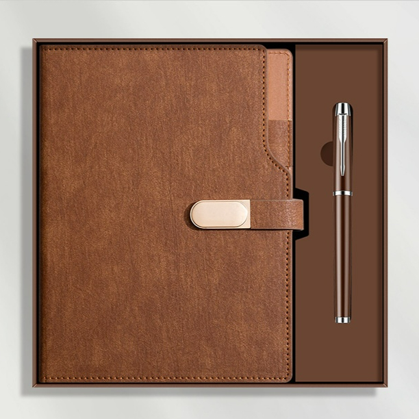 Deluxe Custom Logo 2-piece Notebook and Pen for Student Graduation and Teacher's Day Client Promotional Gift Luxury Gift Box Set