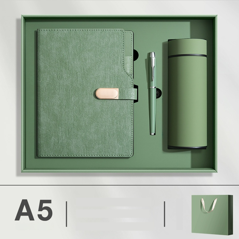 Deluxe Custom Logo 3-in-1 Notebook with Pen and Water Bottle Set for Business Office Promotion Executive Gift Set