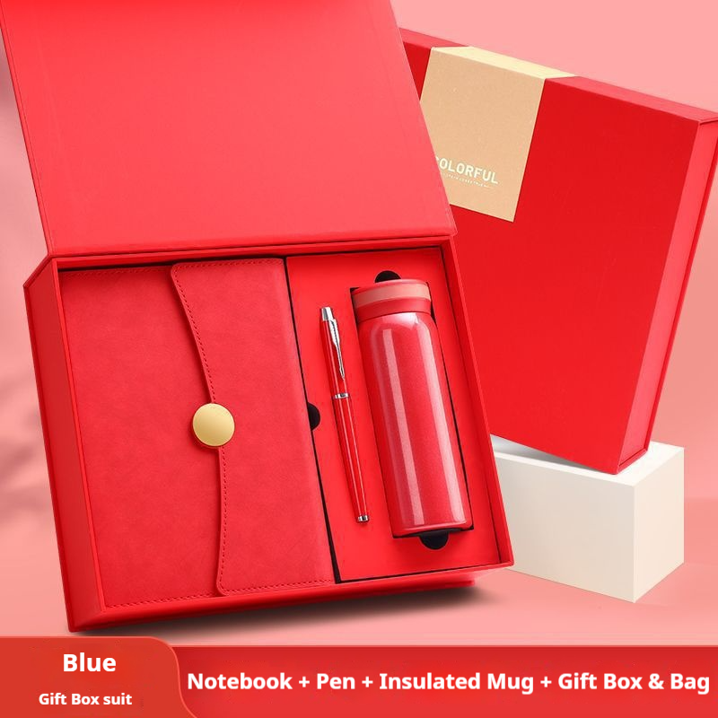Corporate Personalized 3-in-1 Premium Notebook Gel Pen InsulatedFlask Set for Business Office Promotion Business Gift Set