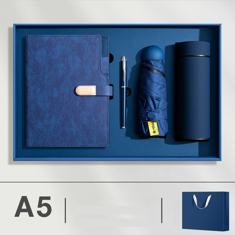 Fast Delivery Custom Logo Notebook with Pen and Vacuum Flask and Umbrella for Promotional Business Gift Set and Souvenir Items