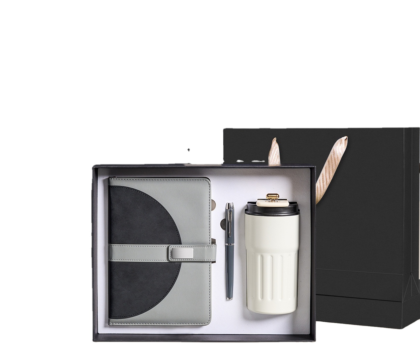 High-End Personalized 3pcs Modern Notebook Pen Sports VacuumWater Bottle Set for Office Welcome Package Promotional Gift Set