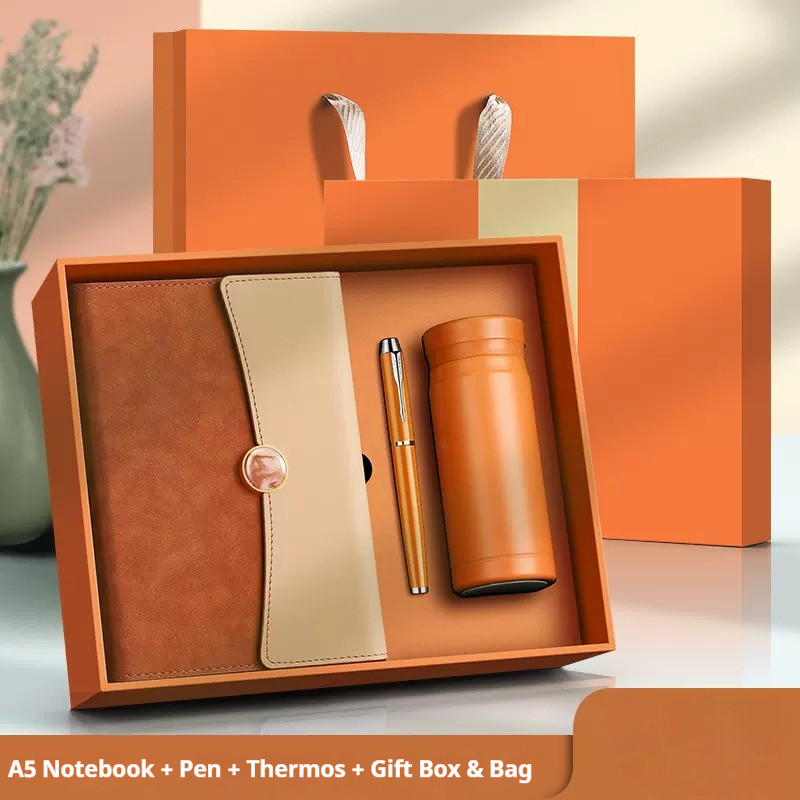 Stylish Personalized 3-in-1 Executive Notebook Pen Drinking Water Bottle Set for Corporate Welcoming Gifts Corporate Gift Set