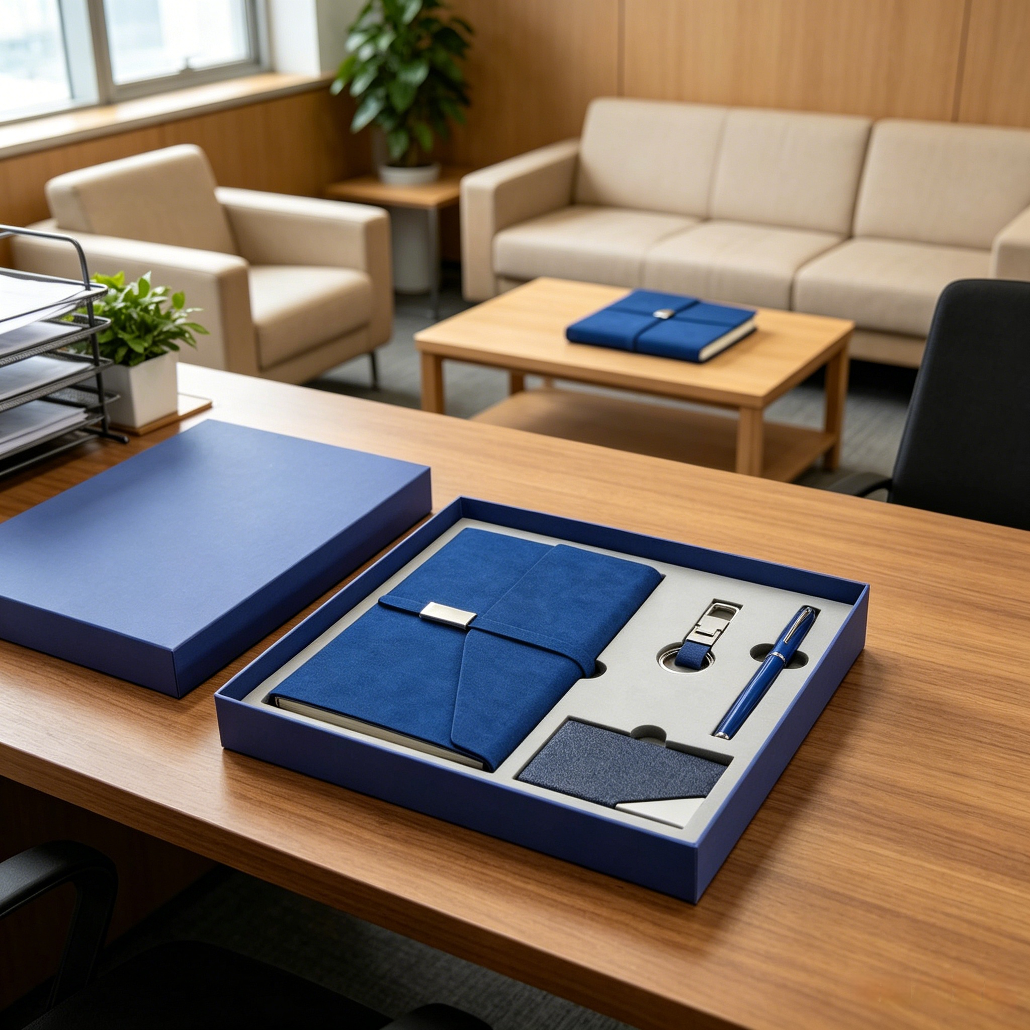 Wholesale Custom 4pcs Notebook with Pen Keychain Card Holder Gift Set for Employee Appreciation ExecutiveGift Set