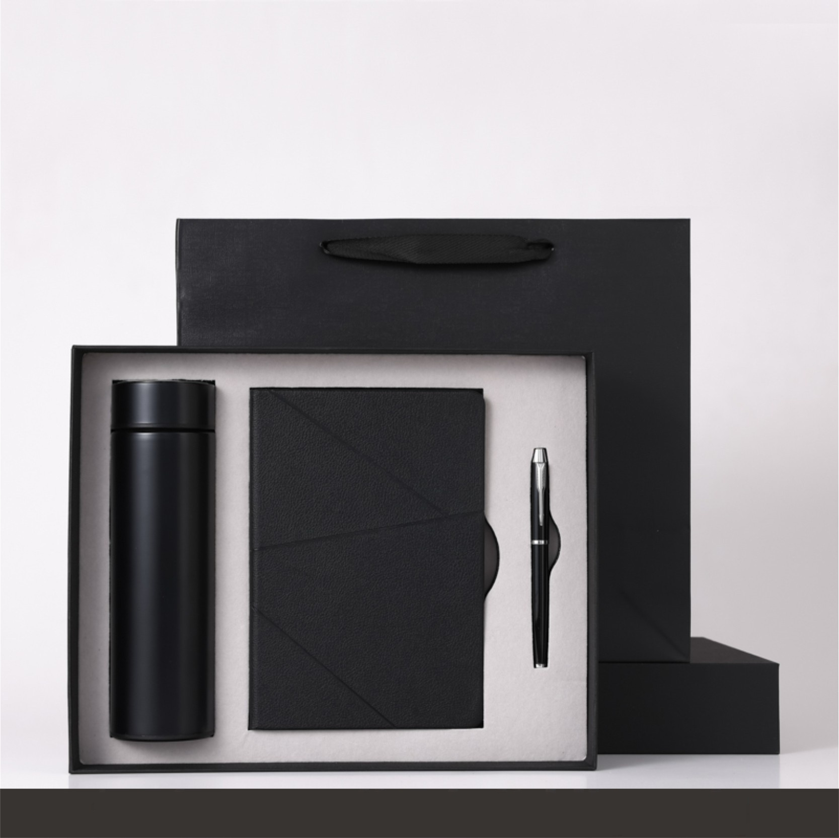 Personalized Cheap Giveaway School Office Supplies Notebook Pen Flask Set Corporate Promotional Gift Set