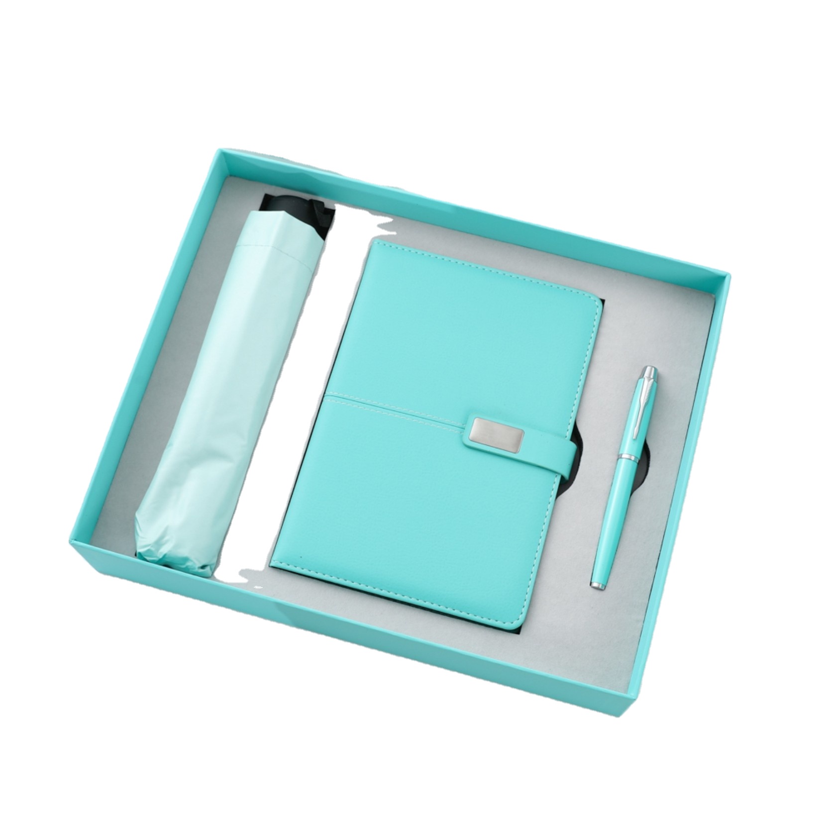 Elegant Custom Logo 3-in-1 Notebook with Pen Umbrella Set for Wedding Guest Souvenirs Business Gift Set