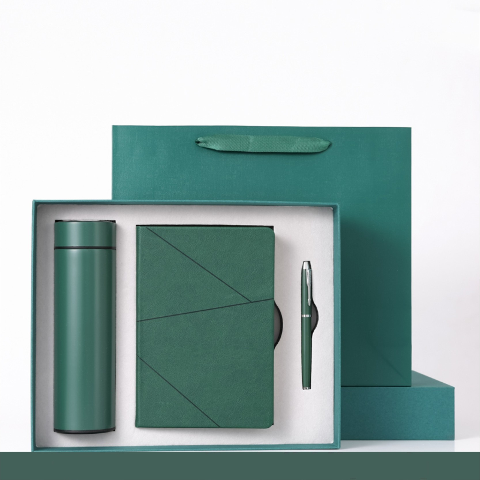 Deluxe Custom Logo 3pcs Luxury Notebook with Pen Water Flask Set for Wedding Guest Souvenirs Business Gift Set