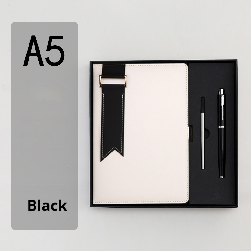 Ready to Ship a Custom logo Leather Notebook with a Pen and Pen Refill for Birthday Parties and Promotional Business Gift Sets