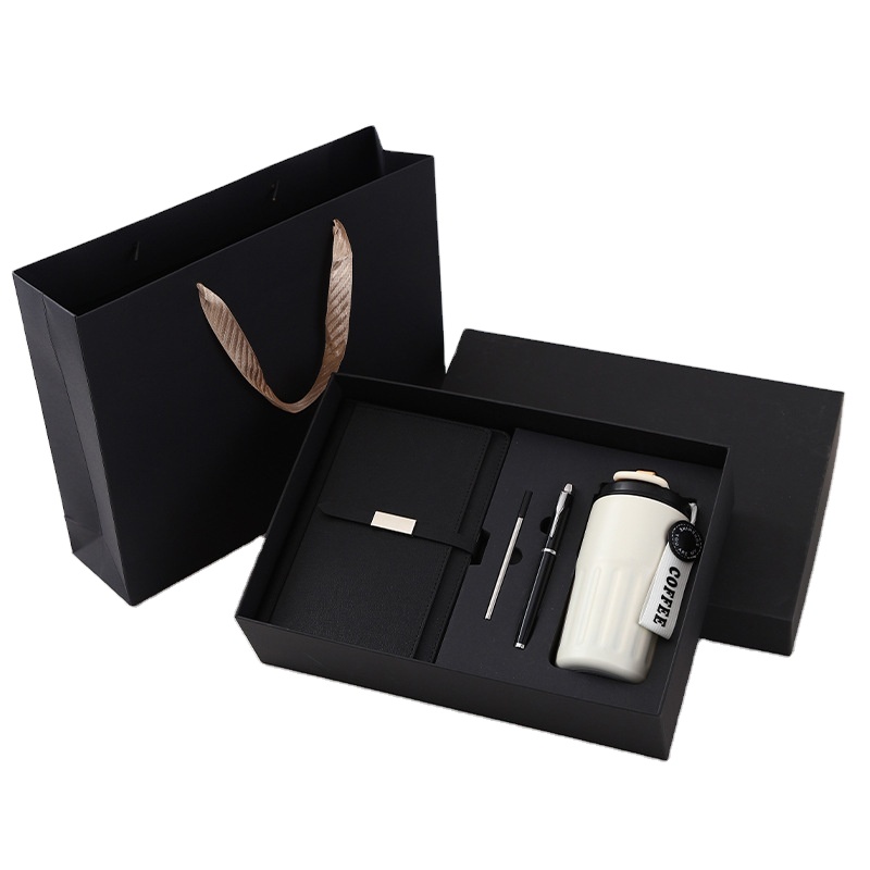 Cheap Affordable Corporate Branding Gift Set Notebook Pen with Refill Vacuum Flask
