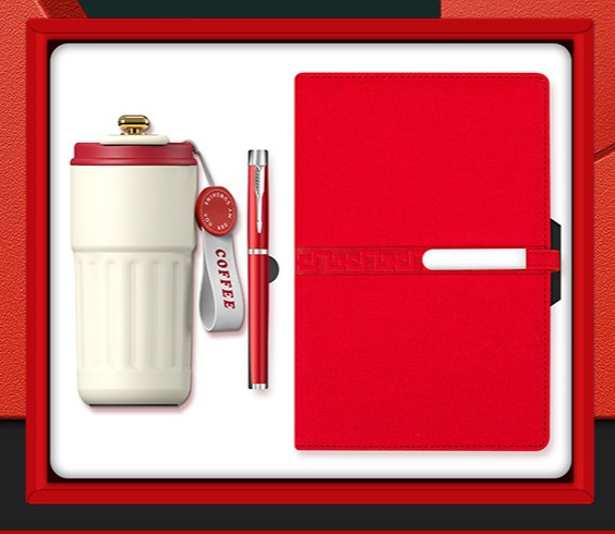 Cheap Budget Corporate Branding Gift Set Notebook Pen Vacuum Flask