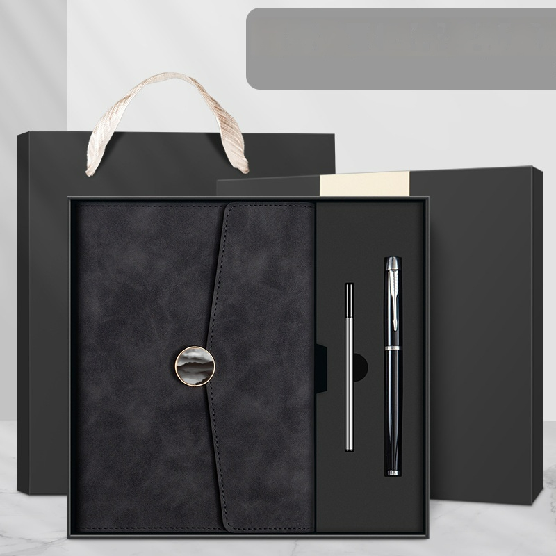 Small Order Personalized Leather Notebook with Pen and Pen Refill for Wedding Souvenir Express Business Gift Set