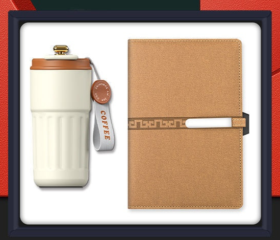 Personalized Discount Giveaway School Office Supplies Notebook with Flask Set Corporate Promotional Gift Set