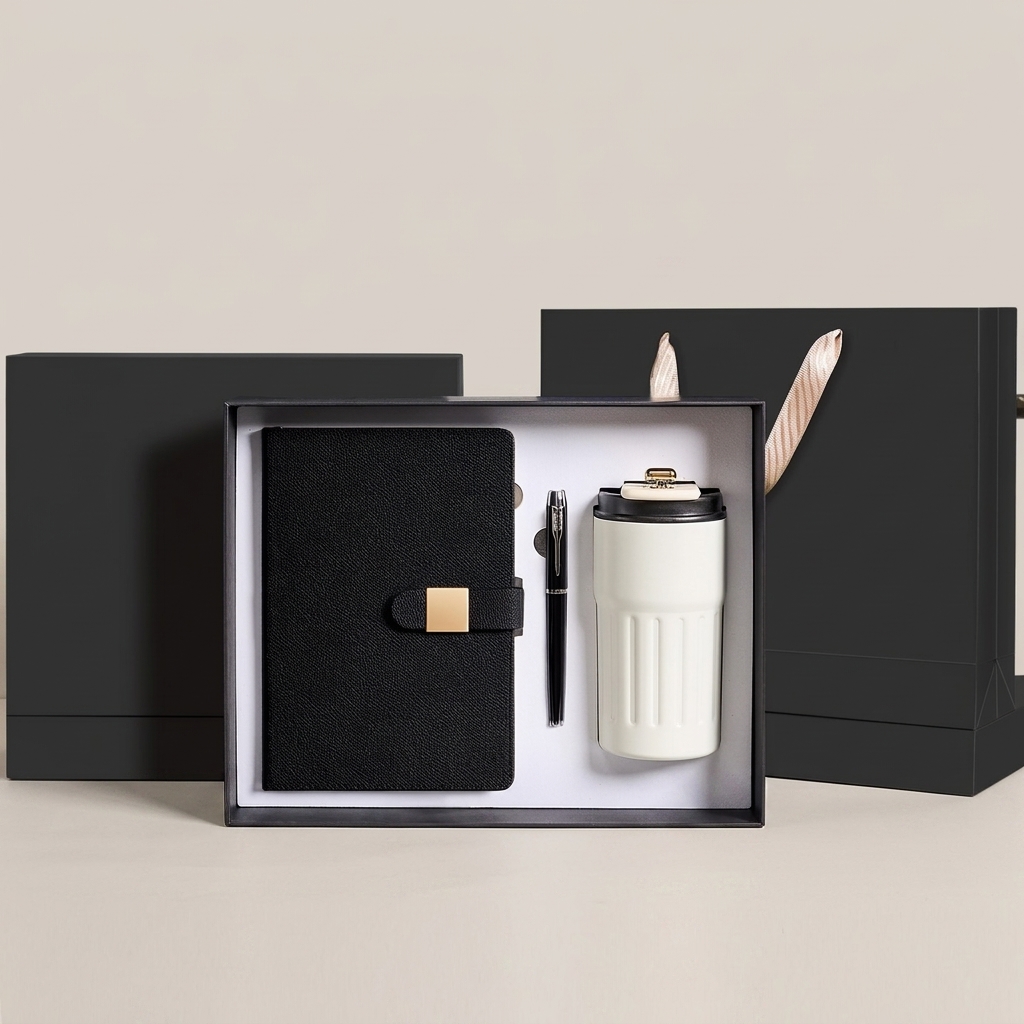 High-end Business Laptop Insulated Cup Set, Luxury Office Notebook, Customized Corporate Annual Meeting Souvenir with logo