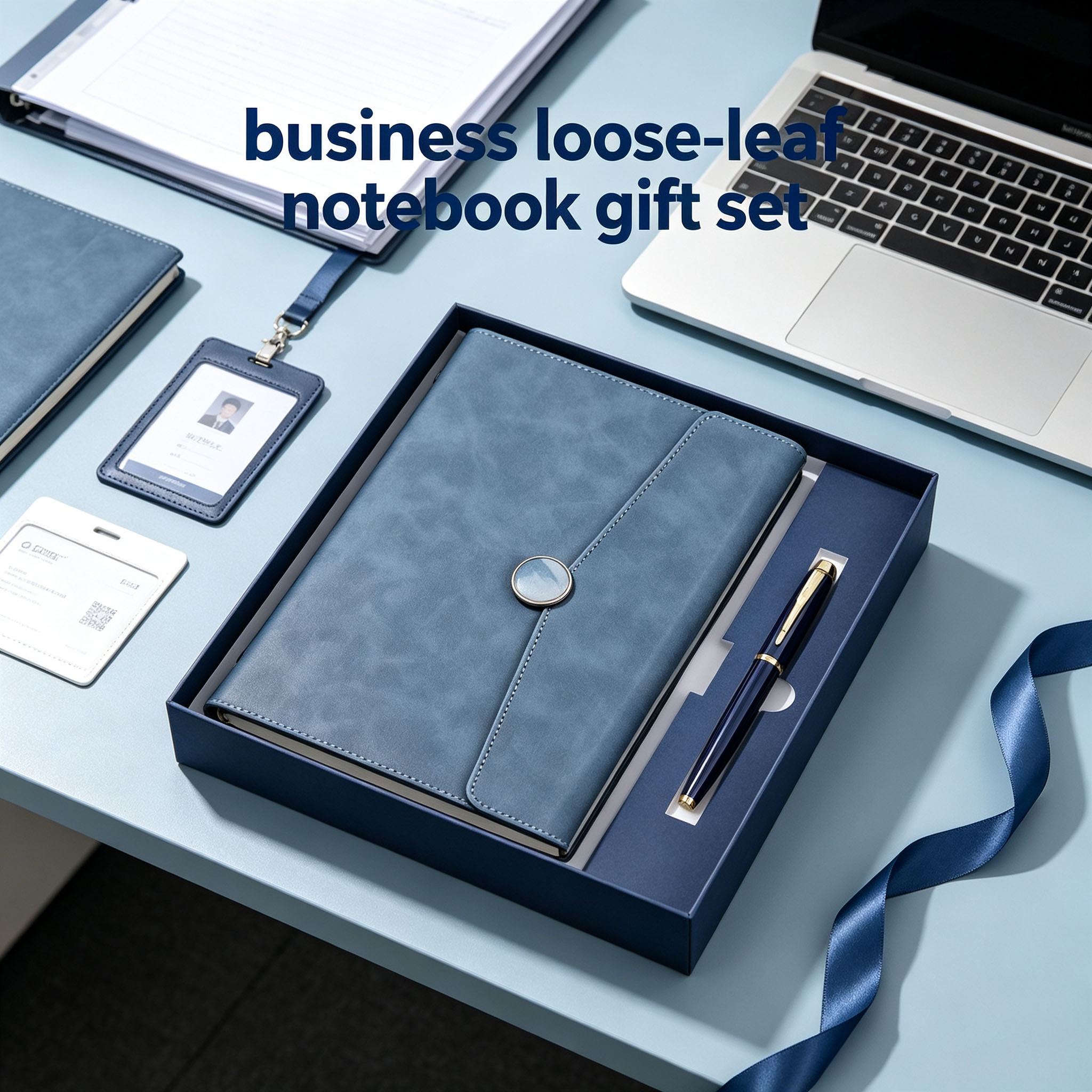 Custom Loose-leaf A5 Executive Notebook With Bottle Corporate Gift Set Private Label for Company Anniversary OEM Custom