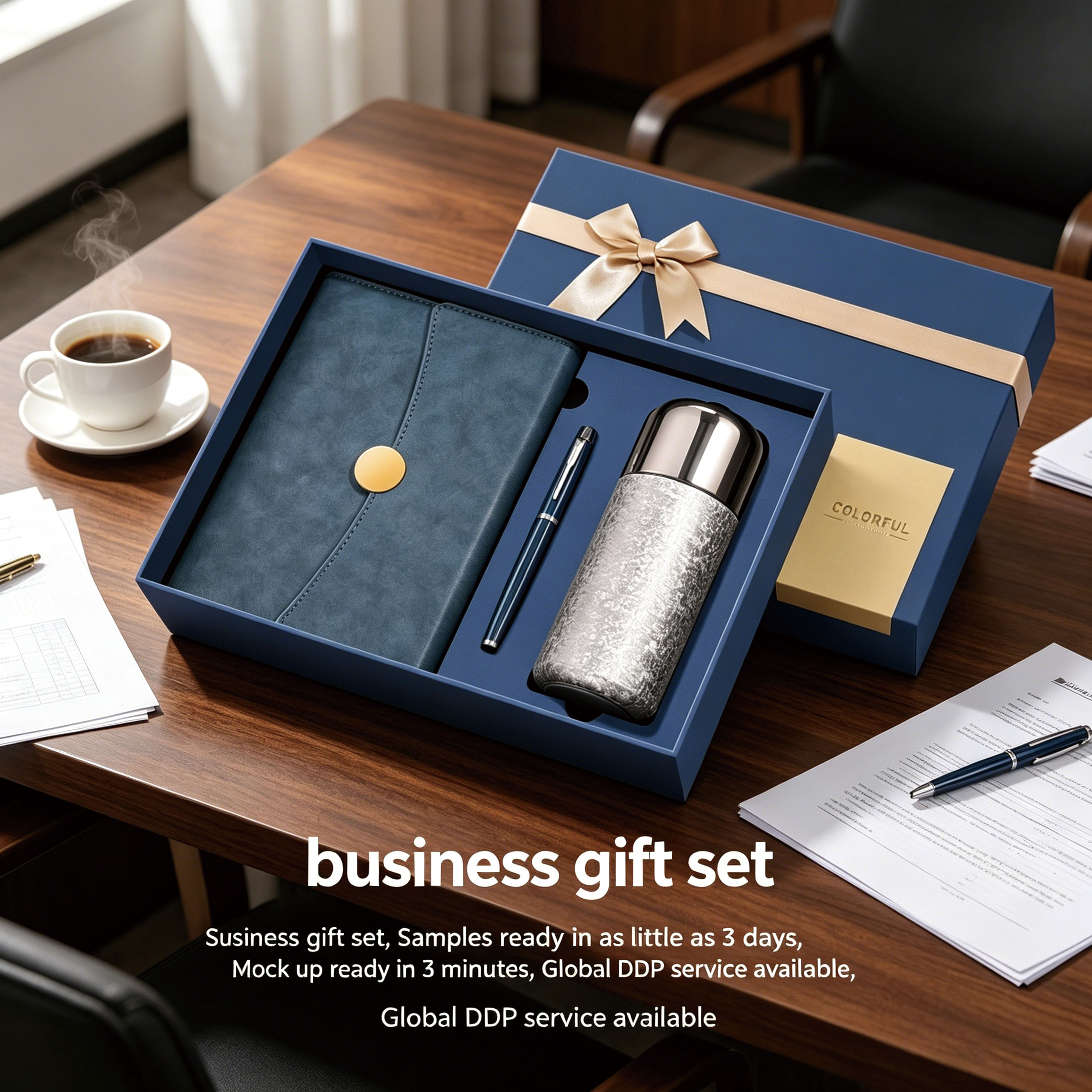 Promotional Business Gifts A5 Hardcover Notebook with Pen Journal Double Wall Thermos for Conference Attendees Custom Logo