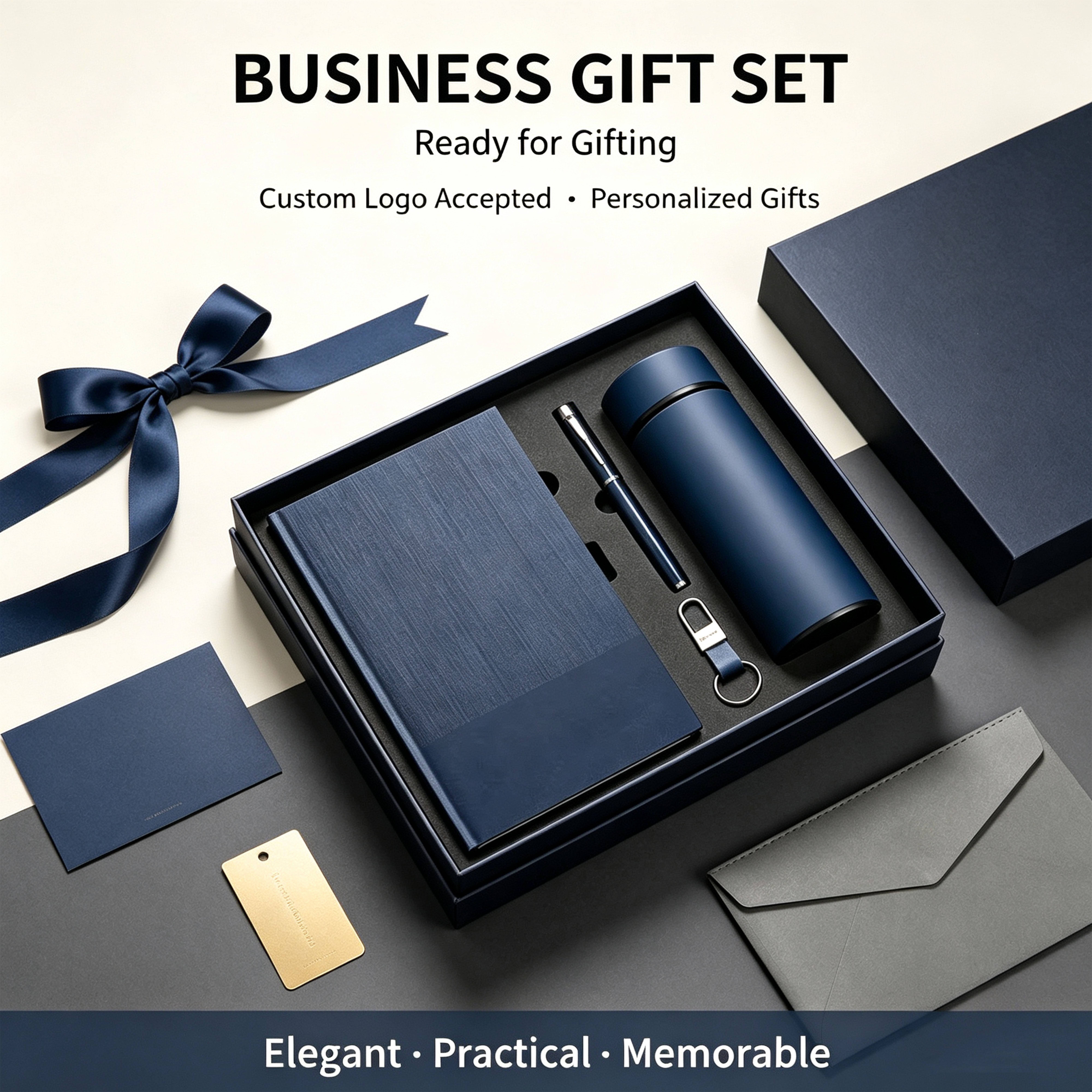 A5 Notebook With Pen Travel Mug 500ml Vacuum Bottle for Company Anniversary Executive Stationery Set Corporate Gift Set Custom