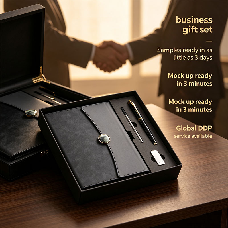 Personalized Business Corporate Notebook Flash Drive with  Pen Conference Anniversary Personalized Minimalist Gift Box Set