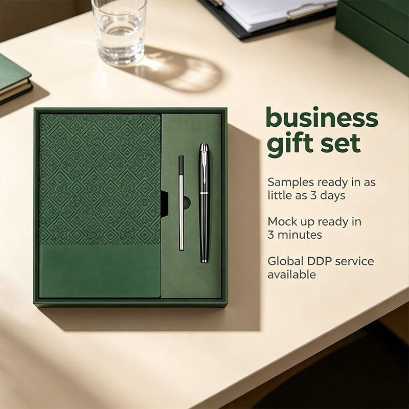 2026 Pu Leather Business Corporate A5 Notebook with Pen New Year Classic Anniversary Promotional Business Gift Box Set
